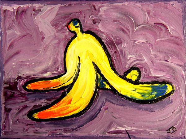 Banana and purple // 24 x 18 cm // acryllic paint on canvas // 2004 // 11597 views