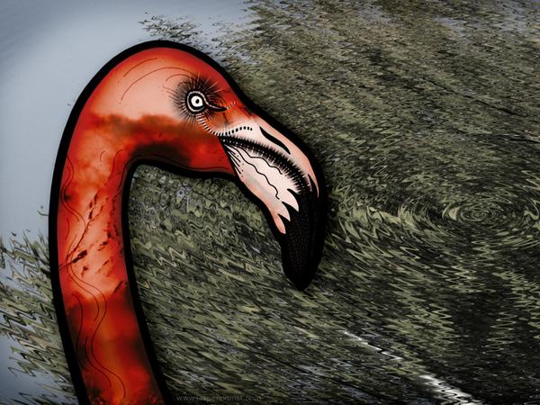 Flamingo strongly opposes // 190 x 60 cm // digital composition // 2011 // 11503 views