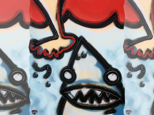 Shark with Hollywood ambitions // 50x60 cm // graffity and acryllic paint on canvas // 2006 // 11418 views