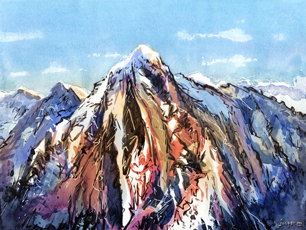 Messy mountain // 30 x 20 cm // watercolor plus digital filters // 2022 // 1820 views
