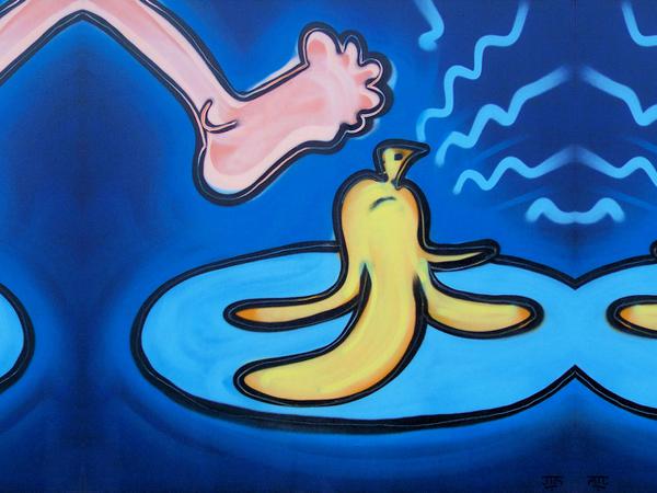 Moment of banana // 100 x 100 cm // graffiti on canvas // 2007 // 12322 views