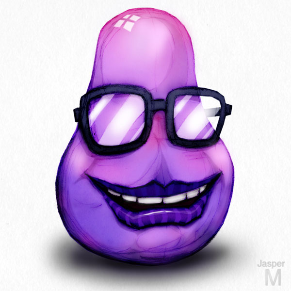 Purple pear face // 1:1 // digital painting // 2019 // 5810 views