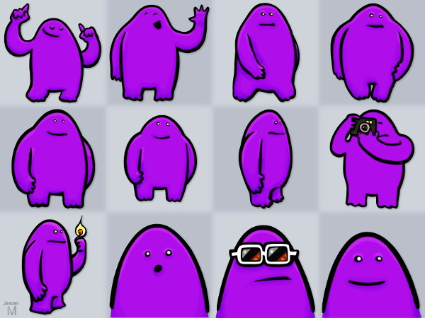 Purple yeti // 12x // animation cells // 2014 // 9912 views
