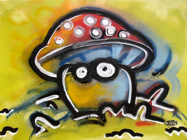 Magic Mushroom // 50 x 60 cm // graffiti and acryllic paint on canvas // 2005 // 12362 views