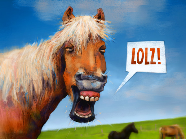 Happy horse (laughs out loud) // 4:3 // digital painting // 2020 // 4800 views