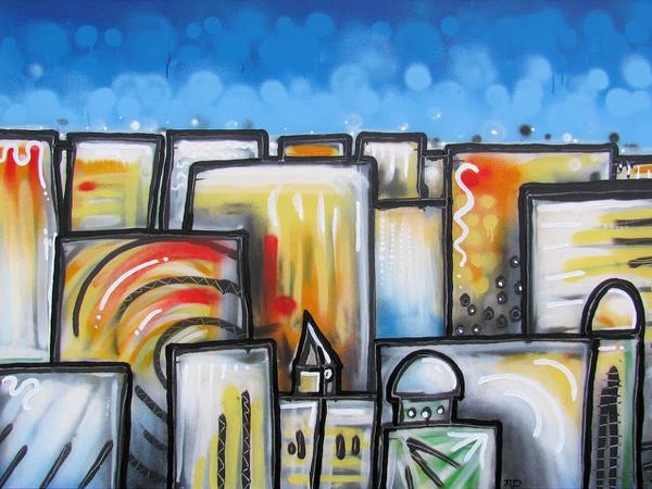 Vista on city // 160 x 100 cm // graffiti and acryllic paint on canvas // 2009 // 10854 views