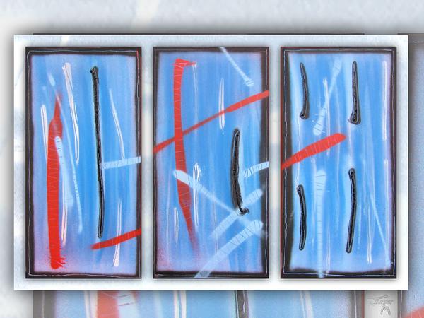 Azul // 80 x 40 cm x 3 // graffiti and acryllic paint on canvas // 2009 // 12431 views
