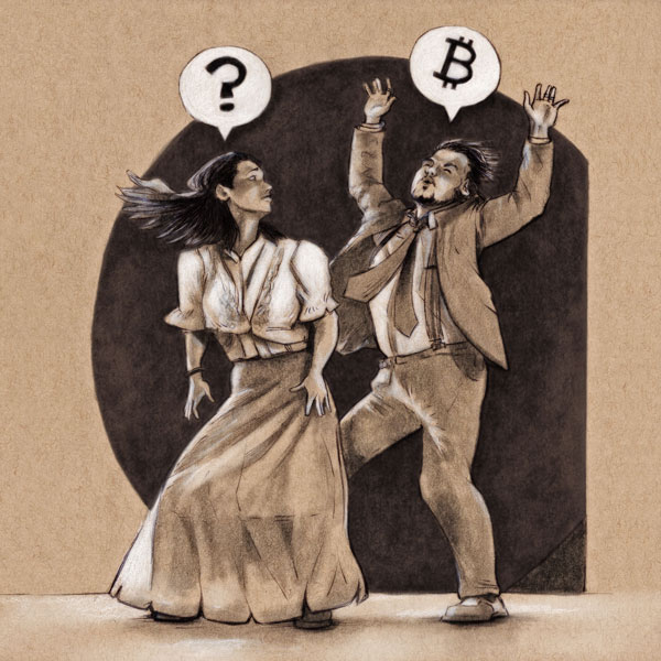 Swan song of the Bitcoin buckethead // 20 x 20 cm // pencil and ink on toned paper // 2024 // 1074 views