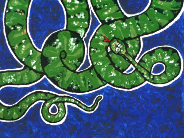 Boa constrictor on monday morning // 40 x 60 cm // acryllic paint on panel // 2002 // 10424 views