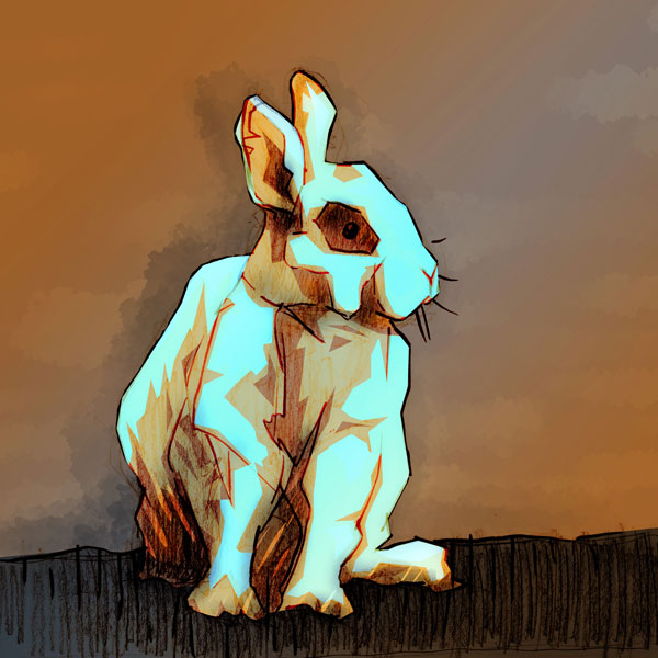 Bunny believes // 10 x 10 cm // pen and digital paint // 2022 // 3217 views