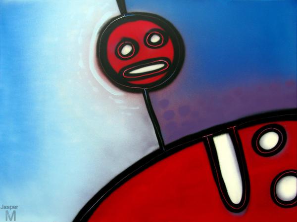 Confrontation // 100 x 80 cm // graffiti on canvas // 2012 // 11612 views