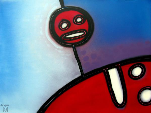 Confrontation // 100 x 80 cm // graffiti on canvas // 2012 // 10225 views