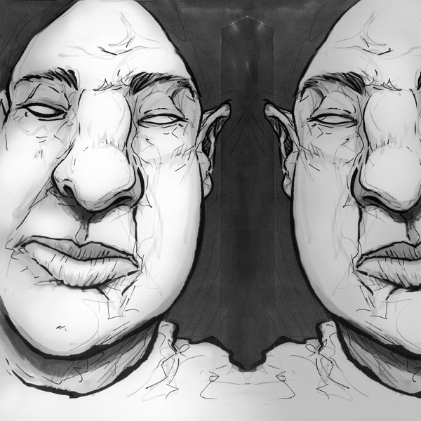 Devoid man // 10 x 15 cm // pen on paper plus photoshop // 2024 // 1040 views