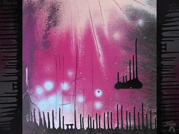 Hace frio // 80 x 80 cm // graffiti on wood in snow // 2009 // 12482 views