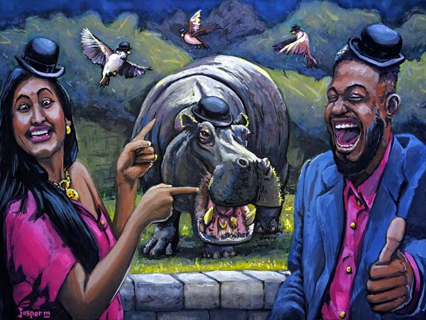 Hippo humor // 40 x 30 cm // gouache and water paint on paper // 2025 // 4663 views