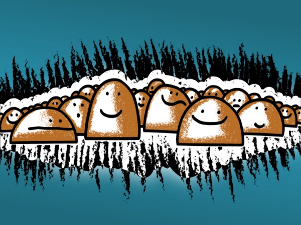 Pebbles in public // ~ 40 x 30 cm // t-shirt silk screen print design // 2013 // 11909 views