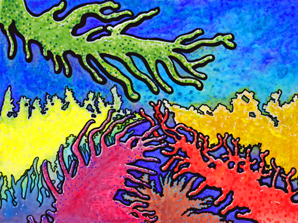 Catchy coral // 27 x 19 cm // watercolors, acryllics, and ink on paper // 2018 // 11483 views
