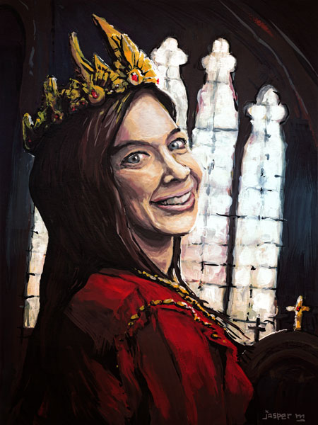 Queen of evil empire bids you a warm welcome // 20 x 30 cm // gouache and watercolor on paper // 2024 // 5222 views