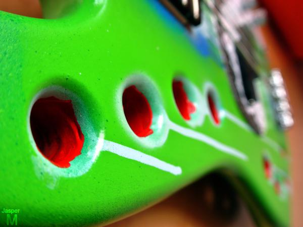 Low tone machine - detail #2 // 32 x 115 x 5 cm // graffiti on bass guitar // 2013 // 11104 views