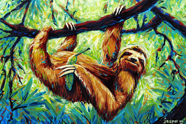 Return of the sloth // 30 x 20 cm // gouache on paper // 2021 // 3063 views