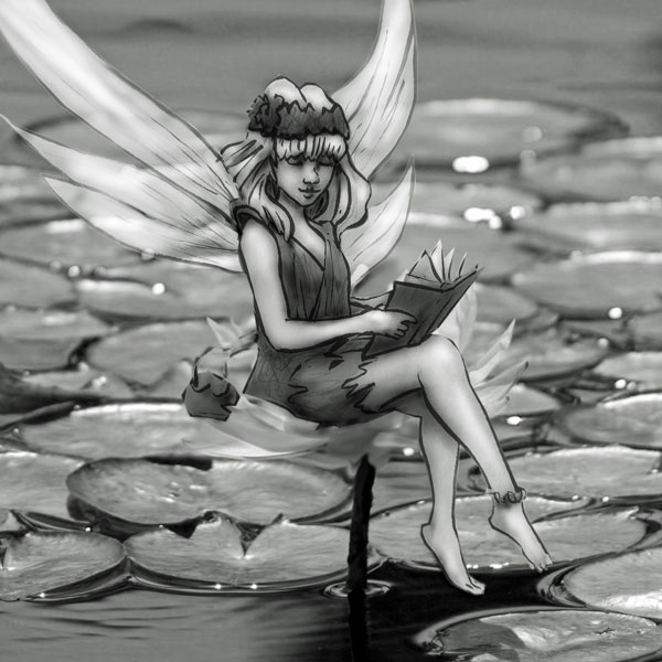 Literate fairy // 1:1 // digital composition // 2023 // 2336 views