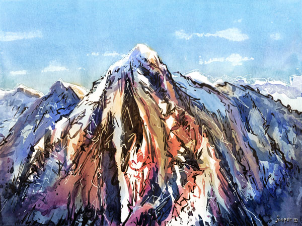 Messy mountain // 30 x 20 cm // watercolor plus digital filters // 2022 // 3142 views