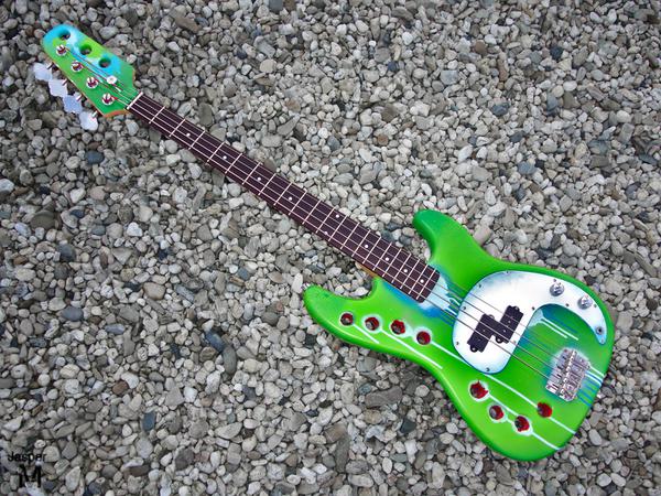 New neck // - // graffiti on bass guitar // 2015 // 11359 views