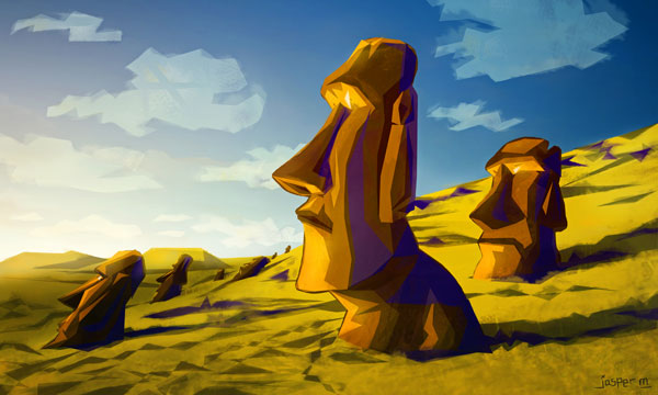 Rapa Nui nostalgia // 5:3 // digital painting // 2021 // 8418 views