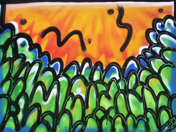 Crowd in Roman arena // 80 x 60 cm // graffiti on canvas // 2006 // 12813 views