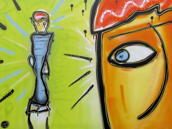 Revanche // 120 x 80 cm // graffiti on canvas // 2009 // 12085 views