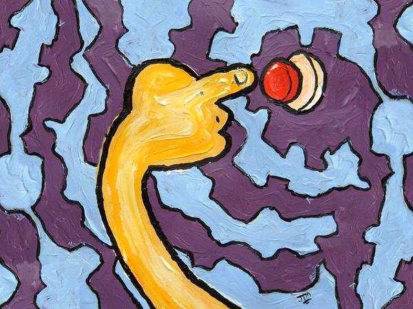 Red button // 25 x 30 cm // acryllic paint on paper // 2003 // 13123 views