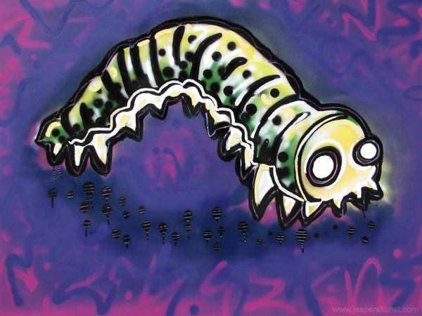 Caterpillar rising // 120 x 80 cm // graffiti and acryllic paint on canvas // 2010 // 12165 views