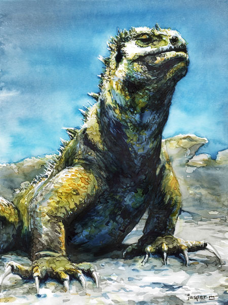 Salty sea iguana // 20 x 30 cm // watercolor // 2022 // 10553 views