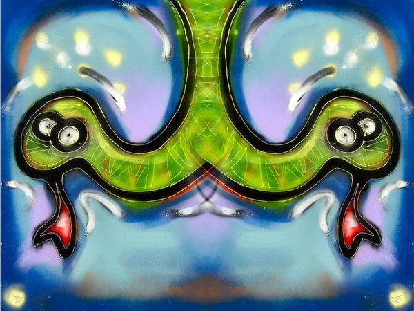 Snake with bad reputation // 50 x 70 cm // graffiti on canvas // 2005 // 12401 views