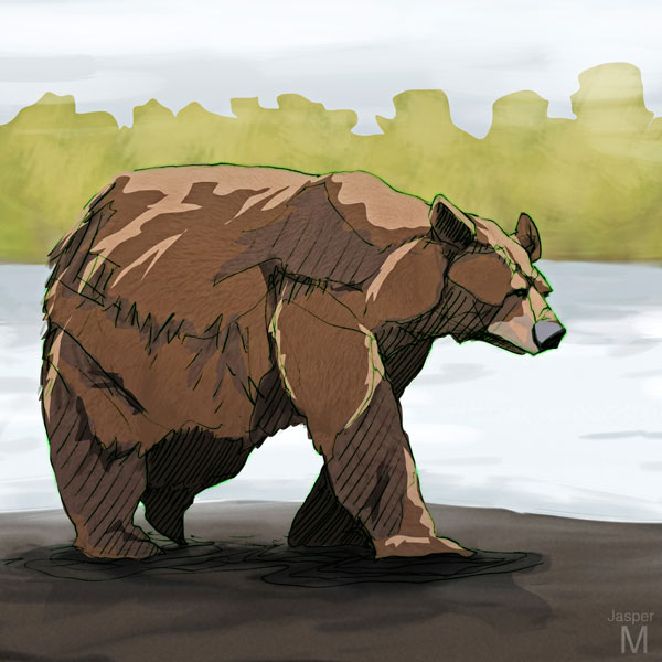 Strolling bear // 4:3 // pen plus digital paint // 2022 // 3245 views