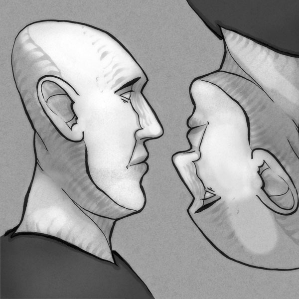 Two super cozy fellows // 10 x 10 cm // ink on paper plus photoshop // 2023 // 931 views