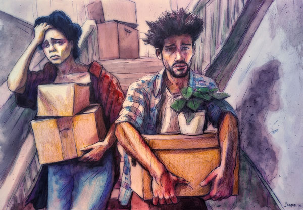 Stressy move // 40 x 30 cm // water color and pencils on paper // 2024 // 1017 views