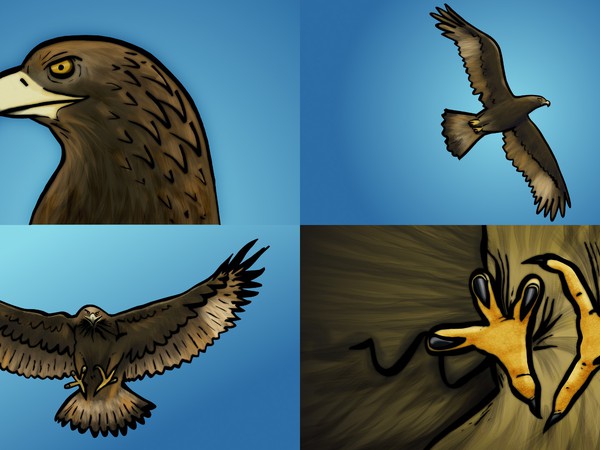 Hungry eagle // 32 x 18 cm // animation cells // 2015 // 11347 views