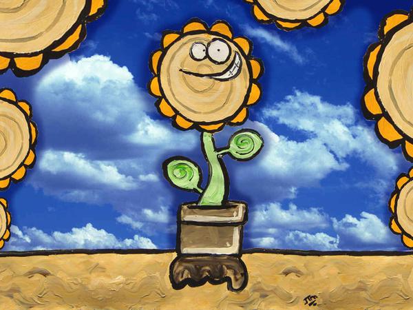 Vision of a hippie // 30 x 40 cm // acryllic paint on paper // 2003 // 12529 views