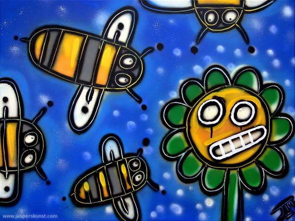 Flight of the bumblebee // 80 x 60 cm // graffiti and acryllic paint on canvas // 2013 // 12060 views