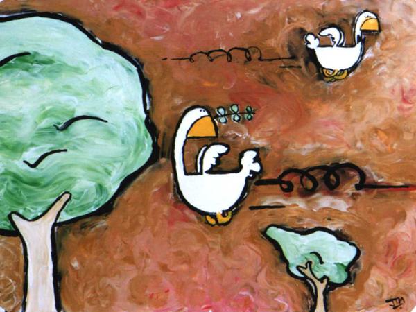 Attempt for peace 137 // 33 x 41 cm // acryllic paint on paper // 2002 // 10447 views