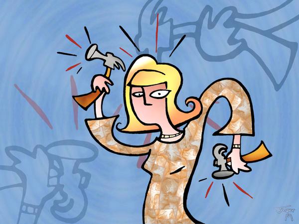 Woman with hammers // - // digital composition // 2006 // 13520 views