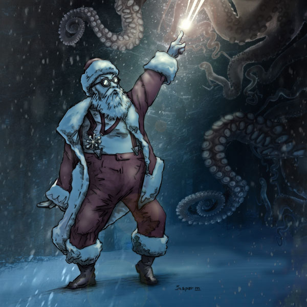 Winter wizard fights dark demons with funky fury // 1:1 // digital composition // 2022 // 3199 views